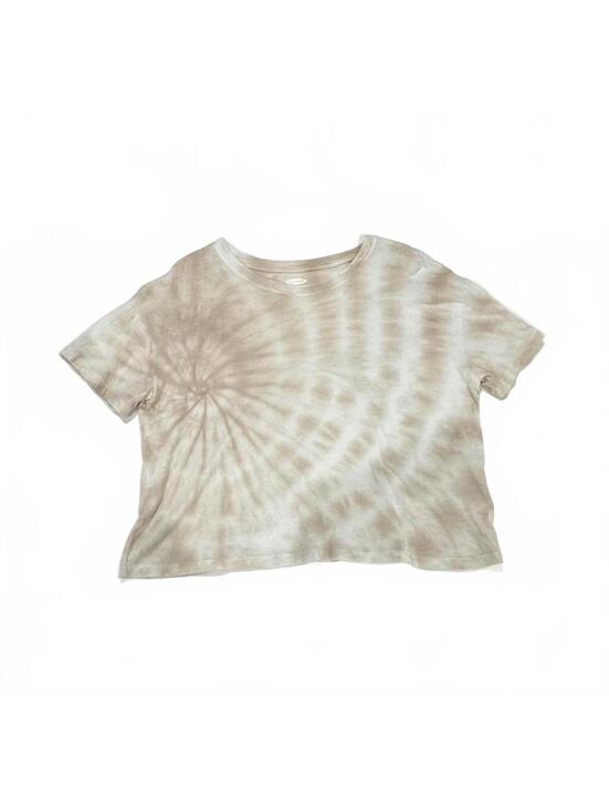 Old Navy Tops - Old Navy Beige Tan Tie Dye Cropped Tee Shirt Casual Neutral Short Sleeve- Medium